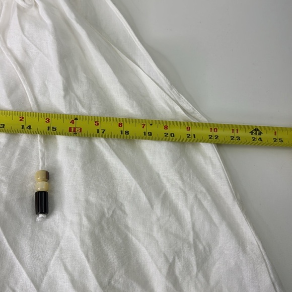 Zara White Linen Sleeveless Tie Front Tank Top - Picture 8 of 10